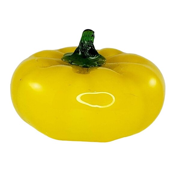 Art Glass Yellow Pumpkin Squash Vegetable Fall Autumn Decor - Picture 2 of 5